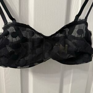 Aerie Intimates & Sleepwear Polka Dot Mesh Lace Removable Straps 32B NWT